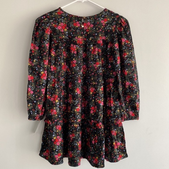 Girls' Long Sleeve Woven Dress - Cat & Jack™ Black Size M 7/8 - Picture 7 of 9